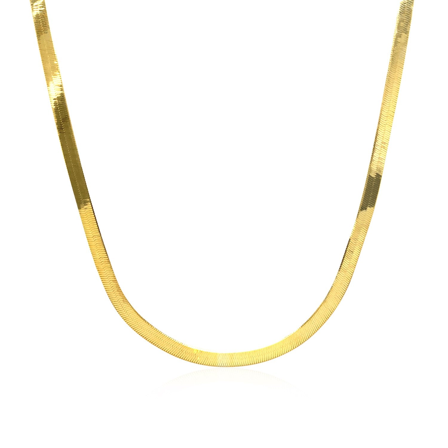 14k Yellow Gold Super Flex Herringbone Chain (2.80 mm) in a sleek high-contrast midnight luxury editorial style